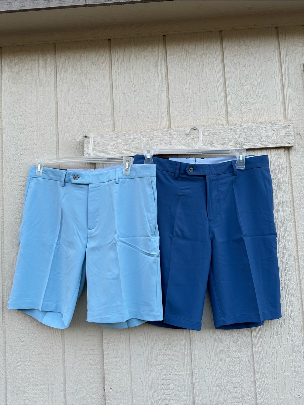 [Lot Of 2] Black Quail Mens Blue Golf Shorts Performance Size 34 Polyester NWT